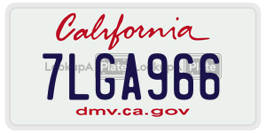 7LGA966 license plate in California