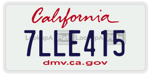 7LLE415  license plate in CA