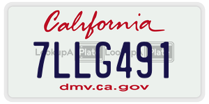 7LLG491 license plate in California
