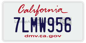 7LMW956 license plate in California