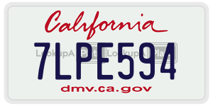 7LPE594 license plate in California