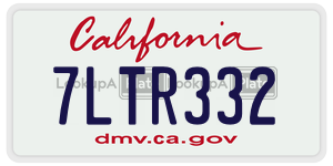 7LTR332 license plate in California