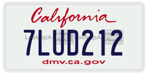 7LUD212  license plate in CA