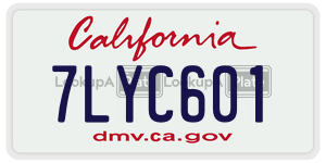 7LYC601 license plate in California
