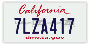 7LZA417 license plate in California