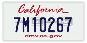 7M10267 license plate in California