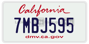7MBJ595  license plate in CA