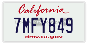 7MFY849 license plate in California