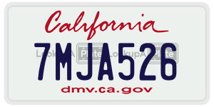 7MJA526 license plate in California