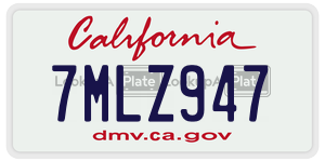 7MLZ947 license plate in California