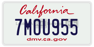 7MOU955 license plate in California