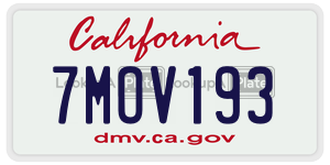 7MOV193 license plate in California