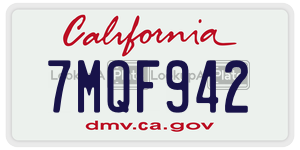 7MQF942 license plate in California