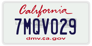 7MQV029 license plate in California