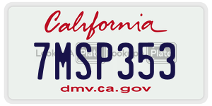 7MSP353  license plate in CA