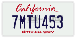 7MTU453  license plate in CA