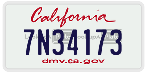 7N34173  license plate in CA