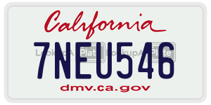 7NEU546 license plate in California