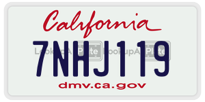 7NHJ119 license plate in California
