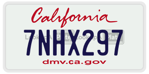 7NHX297  license plate in CA