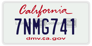 7NMG741  license plate in CA
