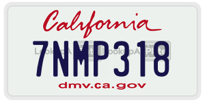 7NMP318  license plate in CA
