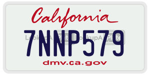 7NNP579 license plate in California