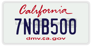 7NQB500  license plate in CA