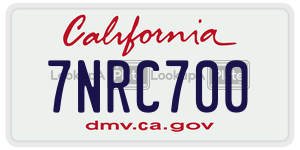 7NRC700 license plate in California