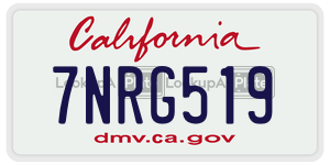 7NRG519 license plate in California