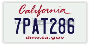 7PAT286  license plate in CA