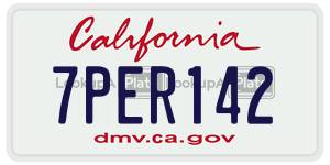7PER142 license plate in California