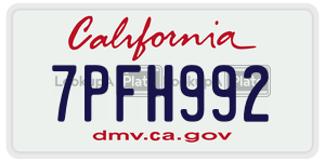 7PFH992  license plate in CA