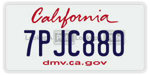 7PJC880  license plate in CA
