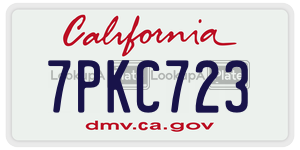7PKC723 license plate in California