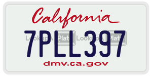 7PLL397 license plate in California