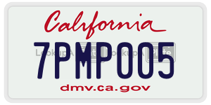 7PMP005  license plate in CA