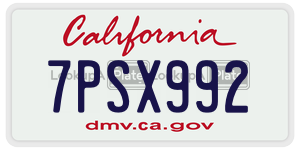 7PSX992 license plate in California