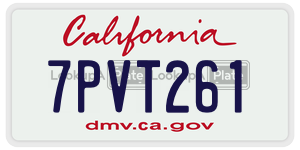 7PVT261  license plate in CA