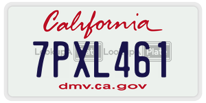 7PXL461 license plate in California