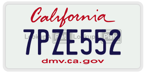 7PZE552  license plate in CA