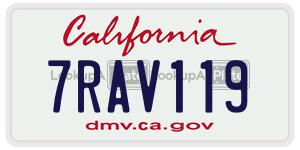 7RAV119 license plate in California