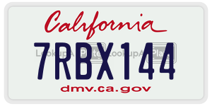 7RBX144 license plate in California