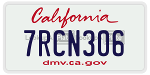7RCN306 license plate in California