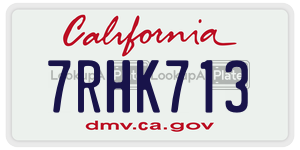 7RHK713 license plate in California