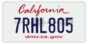 7RHL805 license plate in California