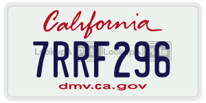 7RRF296  license plate in CA