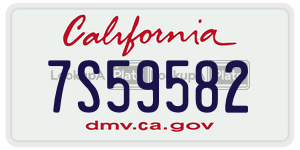 7S59582  license plate in CA
