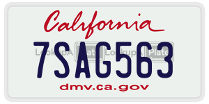 7SAG563 license plate in California