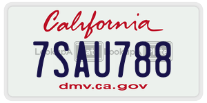 7SAU788 license plate in California